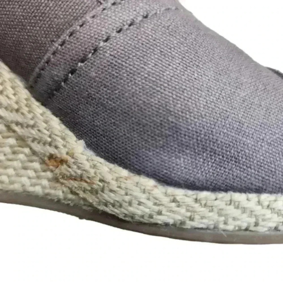 Toms Calypso Wedge Espadrille Sandal Peep Toe Taupe Grey Women's size  6 - Picture 12 of 13